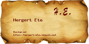 Hergert Ete névjegykártya